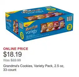 Costco Grandma's Cookies, Variety Pack, 2.5 oz, 33-count offer
