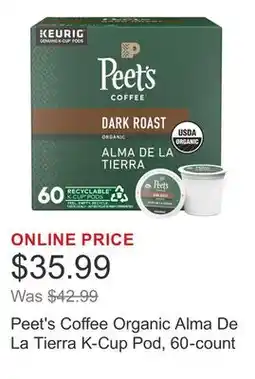 Costco Peet's Coffee Organic Alma De La Tierra K-Cup Pod, 60-count offer