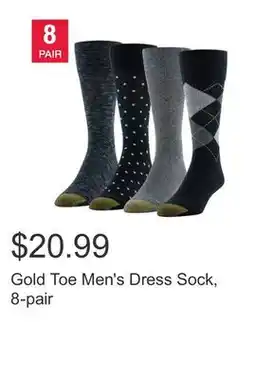 Costco Gold Toe Men's Dress Sock, 8-pair offer