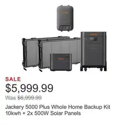 Costco Jackery 5000 Plus Whole Home Backup Kit 10kwh + 2x 500W Solar Panels offer