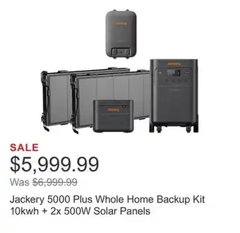 Costco Jackery 5000 Plus Whole Home Backup Kit 10kwh + 2x 500W Solar Panels offer