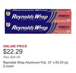 Costco Reynolds Wrap Aluminum Foil, 12 x 83.33 yd, 2-count offer
