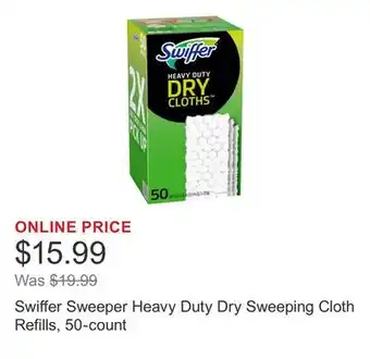 Costco Swiffer Sweeper Heavy Duty Dry Sweeping Cloth Refills, 50-count offer