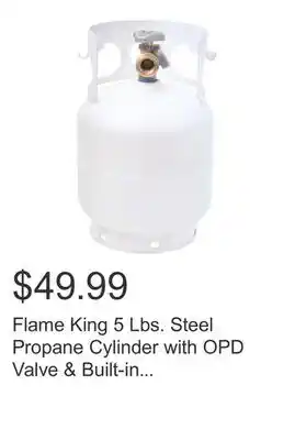 Costco Flame King 5 Lbs. Steel Propane Cylinder with OPD Valve & Built-in Gauge offer