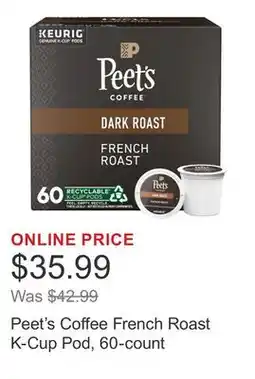 Costco Peet's Coffee French Roast K-Cup Pod, 60-count offer