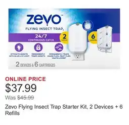 Costco Zevo Flying Insect Trap Starter Kit, 2 Devices + 6 Refills offer