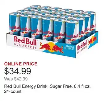 Costco Red Bull Energy Drink, Sugar Free, 8.4 fl oz, 24-count offer