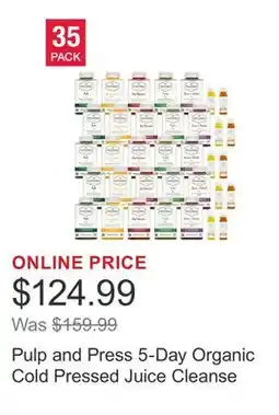 Costco Pulp and Press 5-Day Organic Cold Pressed Juice Cleanse offer