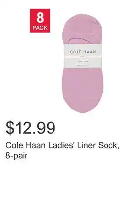 Costco Cole Haan Ladies' Liner Sock, 8-pair offer