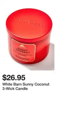 Bath & Body Works White Barn Sunny Coconut 3-Wick Candle offer