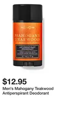 Bath & Body Works Men's Mahogany Teakwood Antiperspirant Deodorant offer