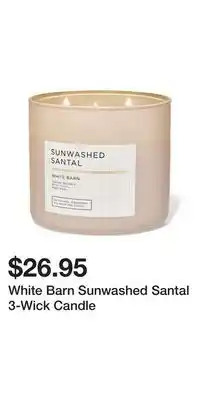 Bath & Body Works White Barn Sunwashed Santal 3-Wick Candle offer