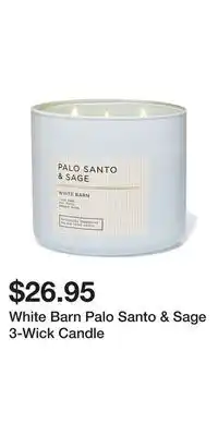 Bath & Body Works White Barn Palo Santo & Sage 3-Wick Candle offer