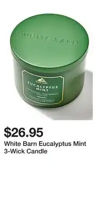 Bath & Body Works White Barn Eucalyptus Mint 3-Wick Candle offer