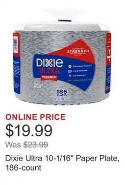 Costco Dixie Ultra 10-1/16 Paper Plate, 186-count offer