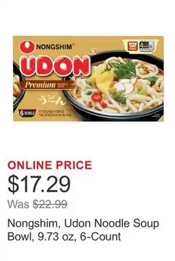 Costco Nongshim, Udon Noodle Soup Bowl, 9.73 oz, 6-Count offer