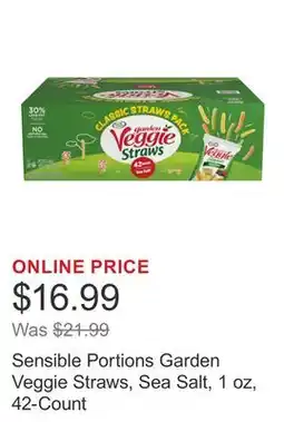 Costco Sensible Portions Garden Veggie Straws, Sea Salt, 1 oz, 42-Count offer
