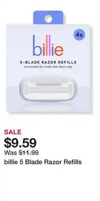 Ulta Beauty billie 5 Blade Razor Refills offer