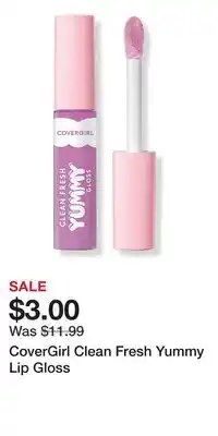 Ulta Beauty CoverGirl Clean Fresh Yummy Lip Gloss offer