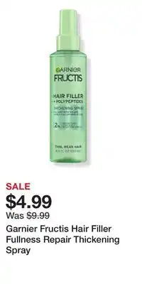 Ulta Beauty Garnier Fructis Hair Filler Fullness Repair Thickening Spray offer