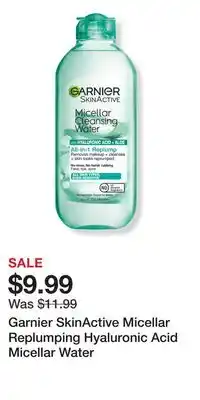 Ulta Beauty Garnier SkinActive Micellar Replumping Hyaluronic Acid Micellar Water offer