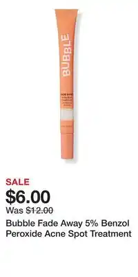 Ulta Beauty Bubble Fade Away 5% Benzol Peroxide Acne Spot Treatment offer