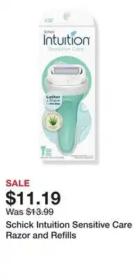 Ulta Beauty Schick Intuition Sensitive Care Razor and Refills offer