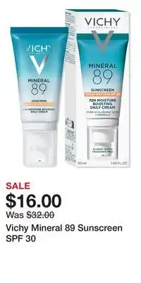 Ulta Beauty Vichy Mineral 89 Sunscreen SPF 30 offer