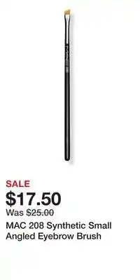 Ulta Beauty MAC 208 Synthetic Small Angled Eyebrow Brush offer