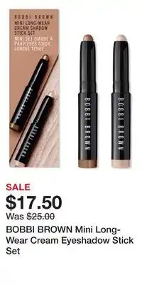 Ulta Beauty BOBBI BROWN Mini Long-Wear Cream Eyeshadow Stick Set offer