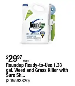 The Home Depot Roundup Ready-to-Use 1.33 gal. Weed and Grass Killer with Sure Shot Wand offer