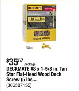 The Home Depot DECKMATE #8 x 1-5/8 in. Tan Star Flat-Head Wood Deck Screw (5 lbs. / 619-Piece) offer