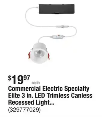 The Home Depot Commercial Electric Specialty Elite 3 in. LED Trimless Canless Recessed Light, Adjustable CCT offer