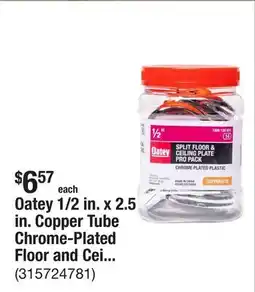 The Home Depot Oatey 1/2 in. x 2.5 in. Copper Tube Chrome-Plated Floor and Ceiling Plate (20-Pack) offer
