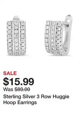Belk Sterling Silver 3 Row Huggie Hoop Earrings offer