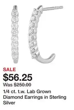 Belk 1/4 ct. t.w. Lab Grown Diamond Earrings in Sterling Silver offer