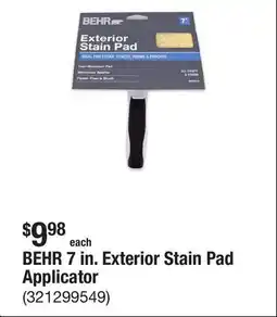The Home Depot BEHR 7 in. Exterior Stain Pad Applicator offer