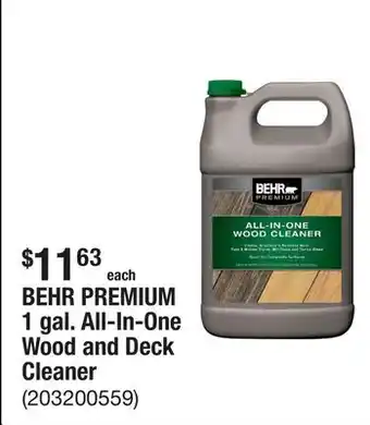 The Home Depot BEHR PREMIUM 1 gal. All-In-One Wood and Deck Cleaner offer