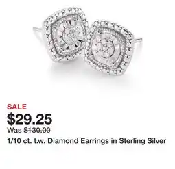 Belk 1/10 ct. t.w. Diamond Earrings in Sterling Silver offer