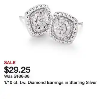 Belk 1/10 ct. t.w. Diamond Earrings in Sterling Silver offer