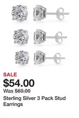 Belk Sterling Silver 3 Pack Stud Earrings offer