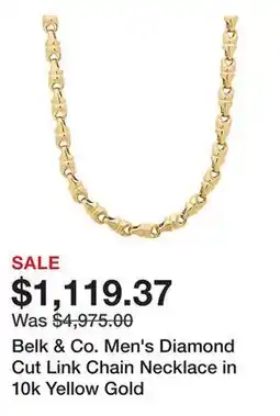 Belk Belk & Co. Men's Diamond Cut Link Chain Necklace in 10k Yellow Gold offer