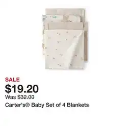 Belk Carter's Baby Set of 4 Blankets offer