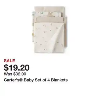 Belk Carter's Baby Set of 4 Blankets offer