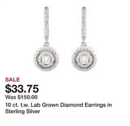 Belk 10 ct. t.w. Lab Grown Diamond Earrings in Sterling Silver offer