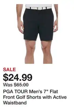Belk PGA TOUR Men's 7 Flat Front Golf Shorts with Active Waistband offer
