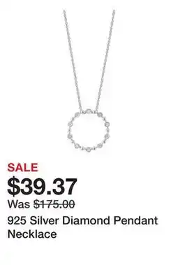 Belk 925 Silver Diamond Pendant Necklace offer