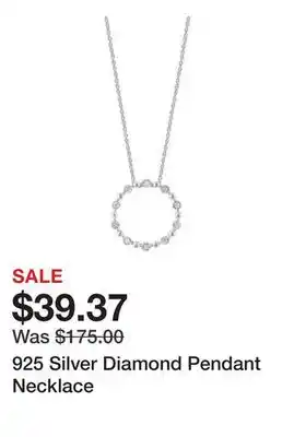 Belk 925 Silver Diamond Pendant Necklace offer