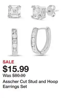 Belk Asscher Cut Stud and Hoop Earrings Set offer