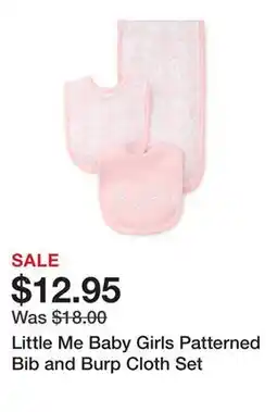 Belk Little Me Baby Girls Patterned Bib and Burp Cloth Set offer